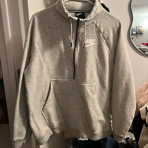 women’s nike quarter zip birch heather sweatshirt